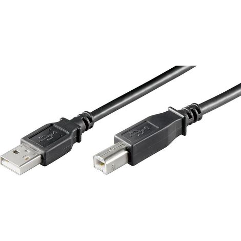 MicroConnect usbab1b USB Kabel (USB A, USB B, männlich/männlich, Nickel, schwarz, USB2.0 A-B)