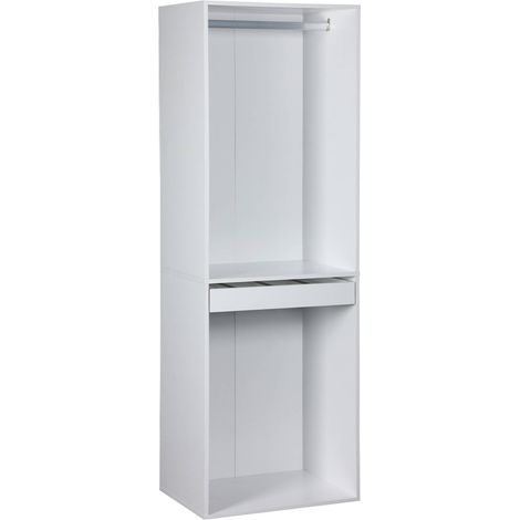 Module dressing avec penderie et porte-pantalons. blanc. panneaux stratifiés