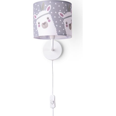 Paco Home Tischleuchte Kinderzimmer Wandleuchte Straße Feuerwehr Lampenschirm Stoff Rund Wandleuchte - Weiß, Design 8 (Ø18 cm)