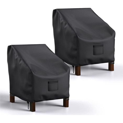 Housse De Fauteuil De Jardin En Tissu Oxford 210d Imperméable, Noir, 80 X 85 X 91 Cm (1/5)