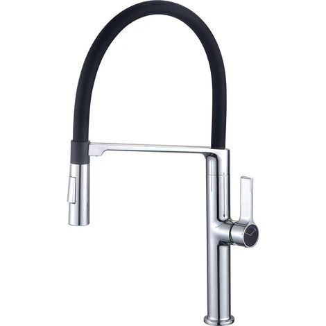 Cross-border trade kitchen faucet, universal telescopic rotating sink/vegetable basin, high-pressure pull-out hot and cold water faucet - magnetic universal electroplated model
