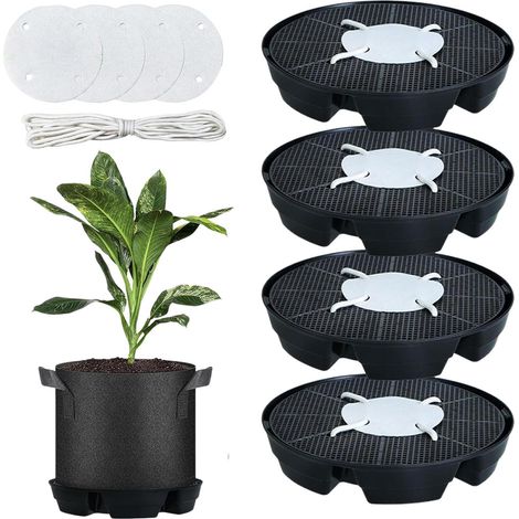 Base d'arrosage automatique, 4 dispositifs d'arrosage pour jardinière, système d'irrigation automatique pour intérieur, extérieur, jardin, serre, terrasse (1/2)