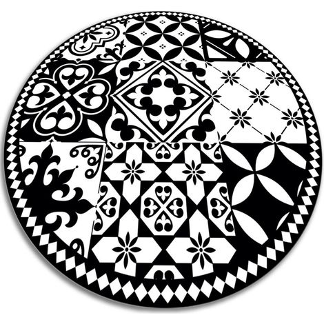 Tapis de Cuisine en Vinyle Rond PVC - Modèle portugais - ⌀fi60 cm (1/5)