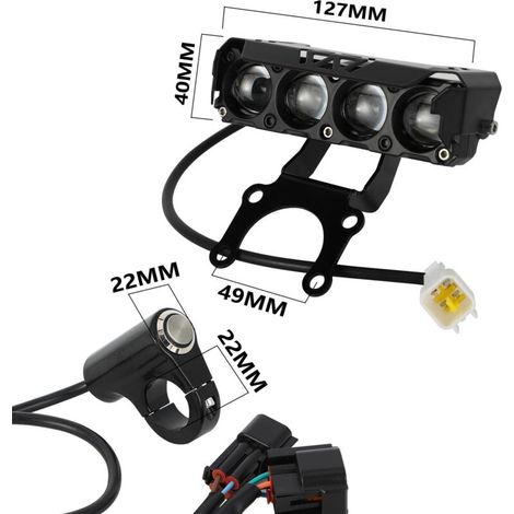 Fari aggiuntivi per moto, set plug-and-play con interruttore e supporto per Talaria Sting MX3/MX4/MX5 (1/3)