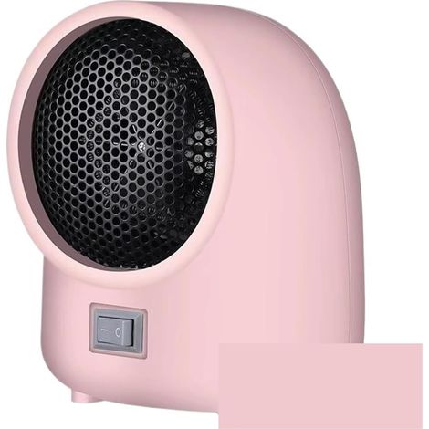 (Pink) Chauffage électrique Chauffage électrique portable de bureau, souffleur d'air chaud, radiateur d'appoint en céramique avec protection anti basc