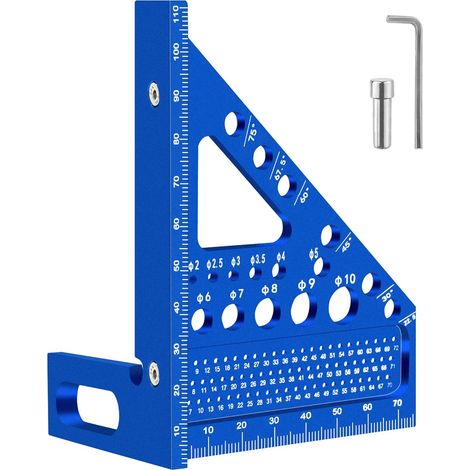 1 Équerre De Charpentier 3D, Alliage D'Aluminium, Angles 22,5° À 90°, Outil De Menuiserie, Pour Bricolage Et Construction (1/5)