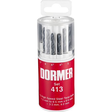 Set di punte a spirale A191 DIN 338 Tipo N D.1,5-6,5x0,5mm HSS 13 pezzi in scatola rotonda (1/3)