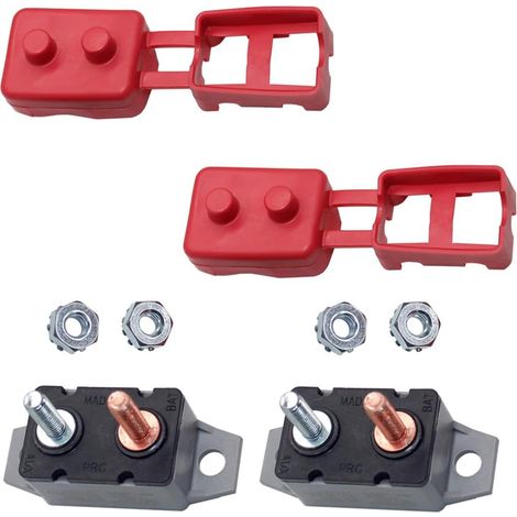disjoncteurs à réarmement automatique, disjoncteur à réarmement automatique 12 V CC - 24 V avec couvercle à vis de fixation (50 A)