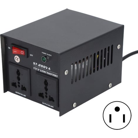 200-W-Spannungswandler für Elektrogeräte von 110–120 V auf 220–240 V mit US-Stecker