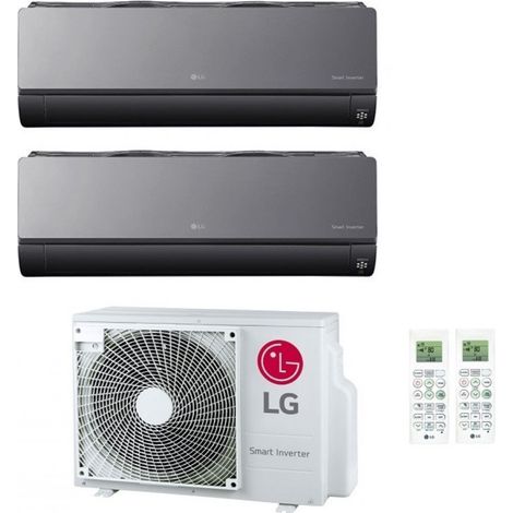 aire acondicionado lg dual split inverter serie artcool 9+12 con mu2r15 ul0 r-32 9000+12000 wi-fi integrado