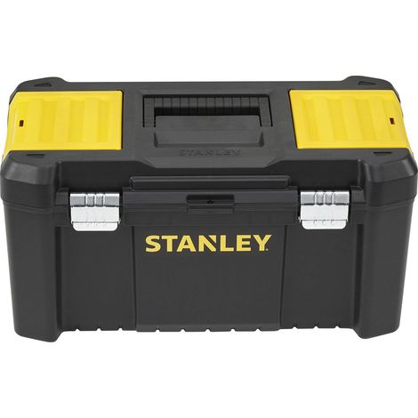 Stanley 50cm Toolbox 19 Inch Tool Box with Metal Latches Tote Tray Lid Organiser