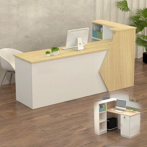 Réception bois et blanc avec rangement, 100-300 cm (1/5)