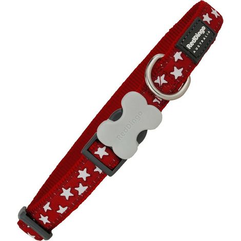 Collar para Perro Red Dingo Style Rojo Estrellas (2 x 31-47 cm)