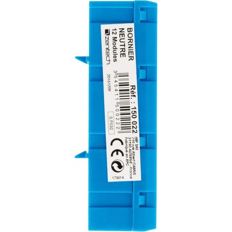 Bornier Neutral 12 Module Blau