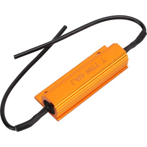 Lot de 2 résistances de charge 75W 6Ω en alliage aluminium ABS, compactes pour annulation défaut LED et protection charge feux (1/5)