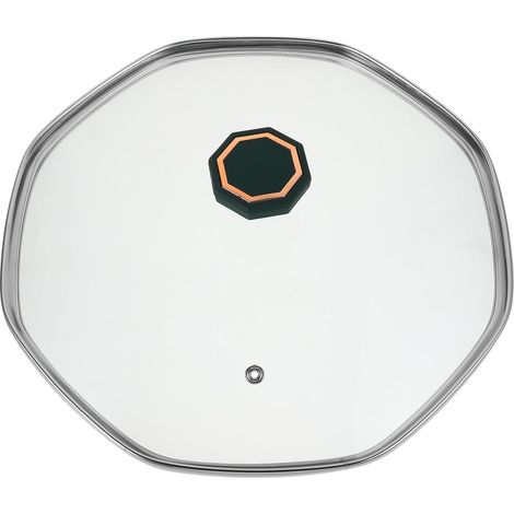 Couvercle octogonal en verre trempé de 30 cm, vert, pour casseroles épaisses, cuisine et camping-car (1/5)