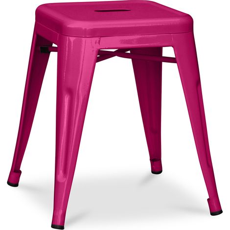 Industriedesign Hocker - 45cm - Neue Edition - Stylix Fuchsia