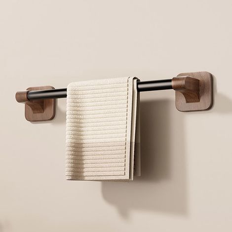 Porte-serviettes mural adhésif en noyer à un seul potea 50 cm/19,6 po) (1/5)