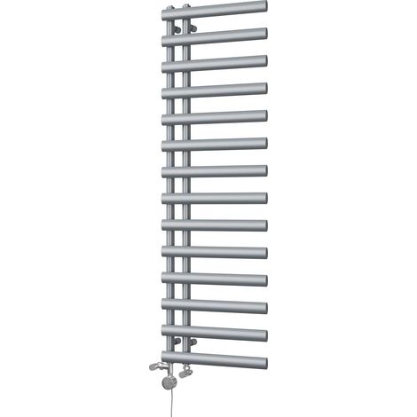 Elyan - Silver Dual Fuel Towel Rail H1592mm x W500mm Thermostatic (1/3)