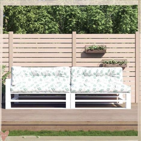 360795 Coussins de palette lot de 5 motif de feuilles tissu (1/5)