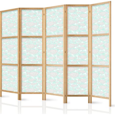 Paravent artgeist Flizelin vert menthe 3 panneaux 225x172 cm