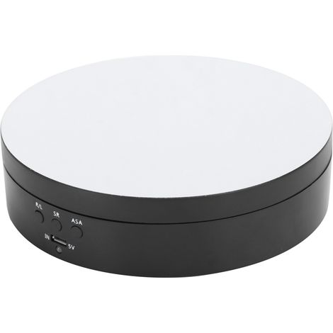 Présentoir rotatif électrique à 3 vitesses, plateau tournant à 360°, porte-bijoux, chargement USB, noir (1/5)
