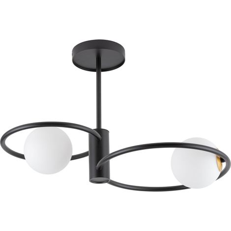Plafonnier noir moderne 2 globes verre Aqua 2xG9 Sigma (1/2)