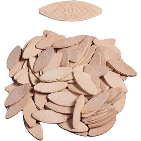 Chevilles plates en hêtre de calibre 10, paquet de 100, Lamello, pour menuiserie et bricolage. (1/4)