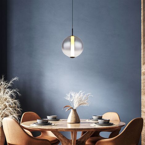 Pendelleuchte Hängelampe Esstischleuchte LED Wohnzimmerlampe Glas rauch H 120 cm (1/5)
