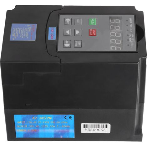 Variateur de fréquence 2,2 kW, entrée monophasée 95/135 V CA, sortie triphasée 110 V CA, A24022M (1/5)