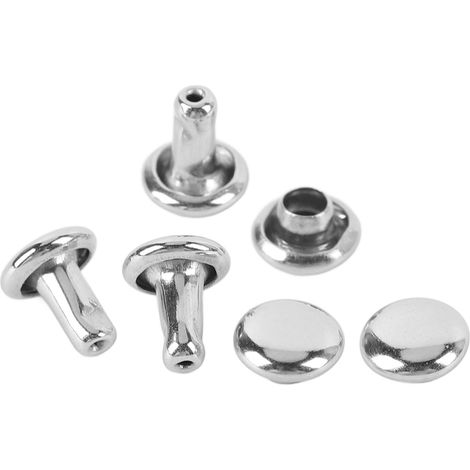 Kit de 500 rivets à double tête 5x5 mm en acier inoxydable pour la décoration de vêtements et d'articles en cuir. (1/5)