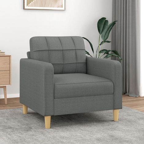 Fauteuil salon confortable, Fauteuil de Relaxation gris foncé 60 cm tissu lqd3722 MaiosnChic (1/5)