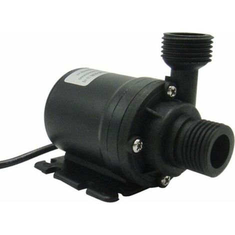 Bomba de fuente eléctrica sin escobillas, 800 l/h, 5 m, sumergible, para sistema de circulación de agua de 12 V CC, minibomba de agua Fonepro de 12 V, color negro. (1/4)