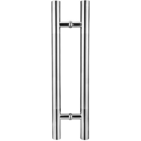 Paire de Poignées de Tirage "KLOSE besser" / Bâton Maréchal - 400 mm- "Oblique "- Inox 316 -poignée de porte en verre,Longueur totale 600 mm, distance des trous 400 mm
