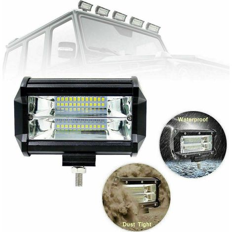 72W Luce 24 LED Faro Lampada da Lavoro Faretto Auto Barca Camion JEEP 6000K (1/3)