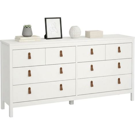 Dmora - Kommode Marielle, Wohnzimmerbuffet, Wohnzimmer-Sideboard, Moderne Küchen-Speisekammer, 160x38 h80 cm, Weiß