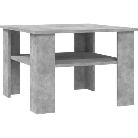 Tavolino con ripiani, design moderno e contemporaneo, 60 x 60 x 42 cm, legno ingegnerizzato grigio DEC039335