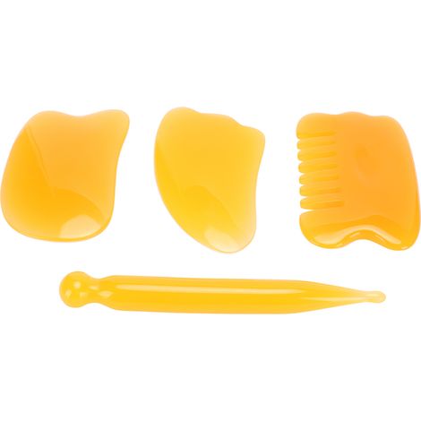 Ensemble de 4 outils de massage Gua Sha : stylo d'acupuncture pour les méridiens, outil de massage des tissus profonds pour le visage, le dos et les jambes (1/5)