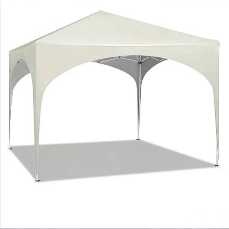 Gartenpavillon 3 x 3 m beige mit Metallgestell und Oxford-210D-Dachplane (1/5)