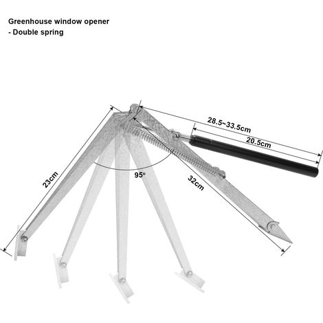 Jiubiaz 2PCS, Abridor automático invernadero, doble resorte, 14 kg (1/5)