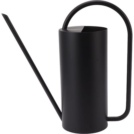 Arrosoir à long bec verseur, grande capacité (1500 ml), en acier inoxydable noir, idéal pour le jardinage. (1/5)
