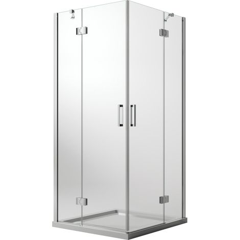 Box doccia ap. battente vetro trasparente con easyclean h 190 mod. Flip Anta + Anta 90x100 cm (1/5)