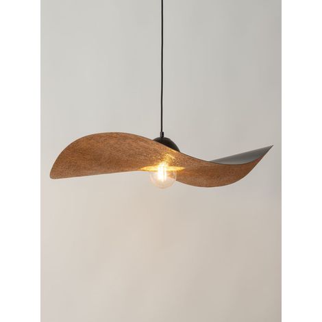 BOBOCHIC - Lustre KIRAN bicolore noir en acier  M Orange