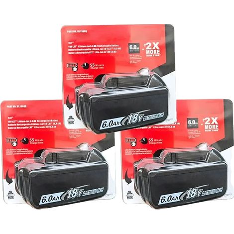 Batterie, 6Ah Lithium-ion, Compatibilité 18V, BLEU CIEL, 18V-c (1/2)