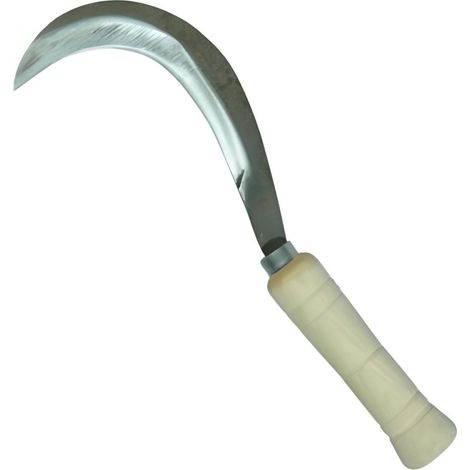 Tranchet faucille canarien avec manche en bois coloris naturel - 27 cm