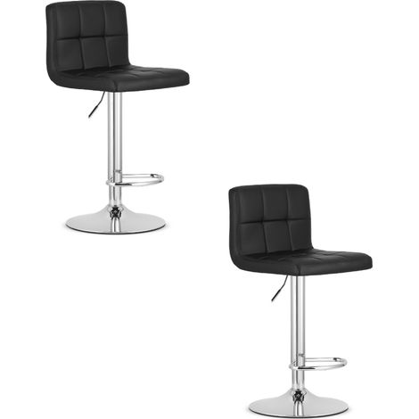 Sgabello PROT - ecopelle nera / base cromata x 2 (1/5)