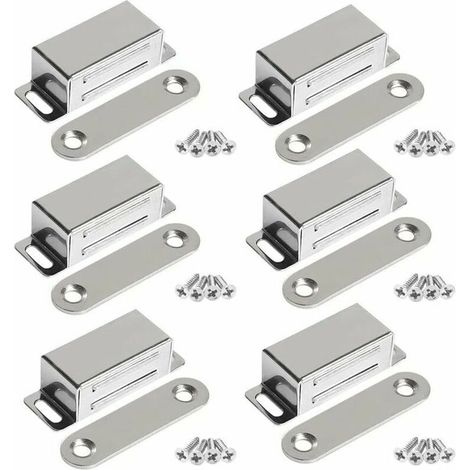 Aimants Porte Meubles Force 10kg Acier Inoxydable Lot 6 Pièces Vis Incluses