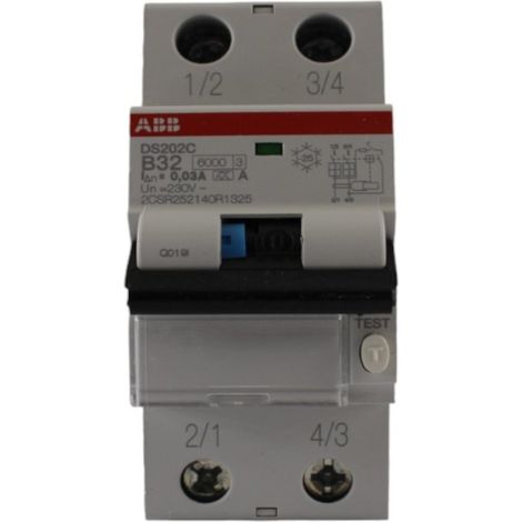 Interruttore magnetotermico differenziale 6KA classe A 32A curva B ABB