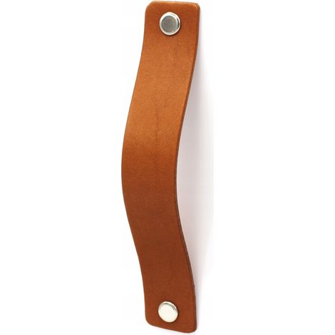 TIRADOR DE MUEBLE de cuero color coñac 9,6 cm tiradores para armarios, cajones, cómodas (1/4)