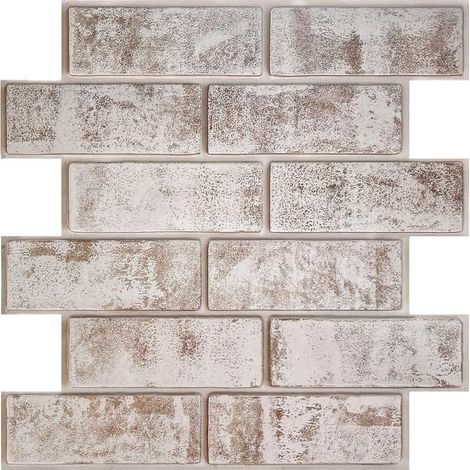 10 Pièces Panneau Mural Decoratif 3D Effet Brique Pierre, 30x30 cm Panneaux 3D Muraux Fausse Brique, PVC Parement Mural Pour Salon, Cheminée, Chambre à Coucher Décoration Murale Intérieure (1/5)